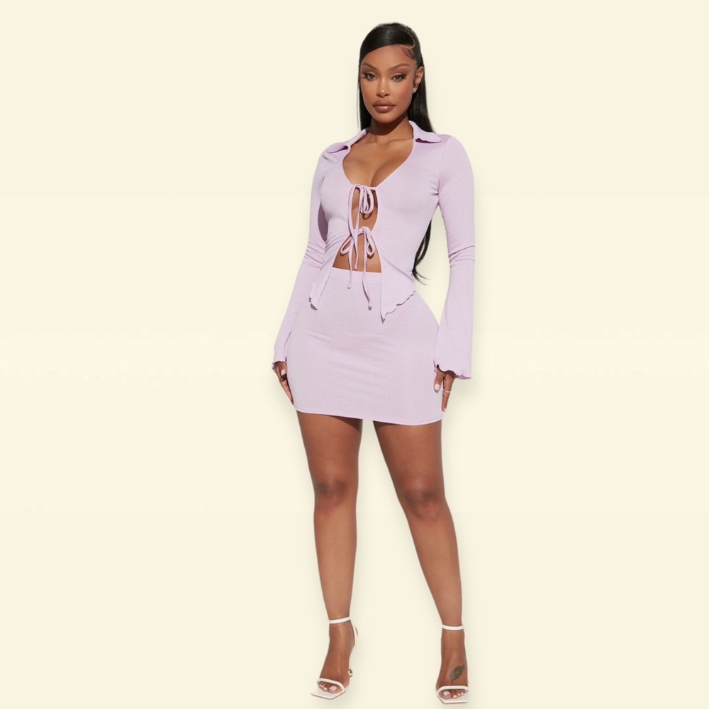 💜 BRB Blushing Mini Skirt Set - Lavender 💜